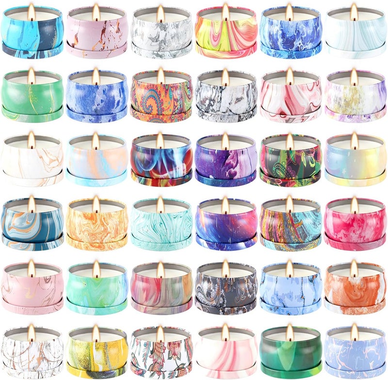 WPONSZU 36 Pack Scented Candles Gift Set for Woman, Jar Candle, 2.5 oz Soy Wax Tin Candle-Ideal Gift for Travel Home Décor - Image 4